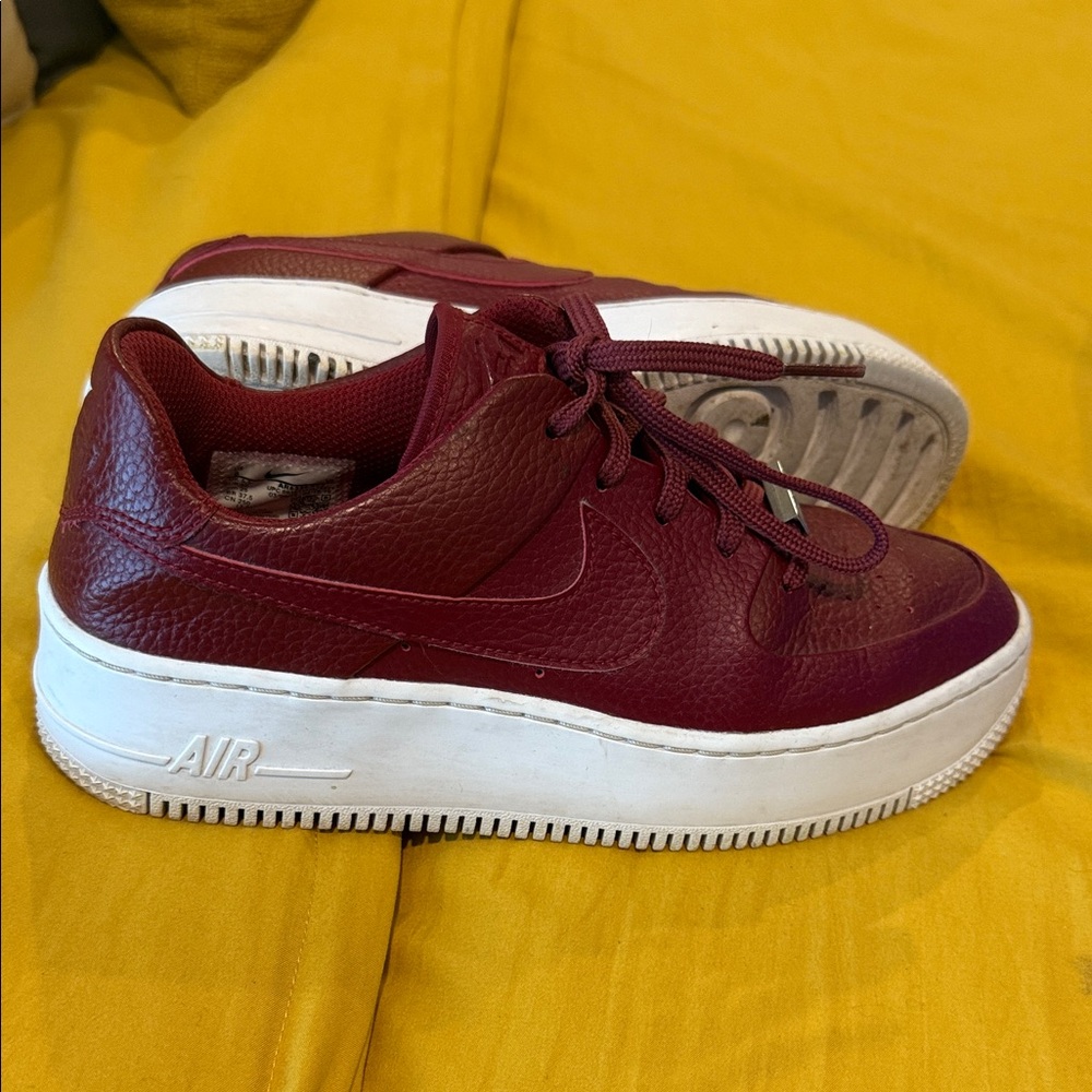 Nike Maroon Leather Sneakers with White Sole 8